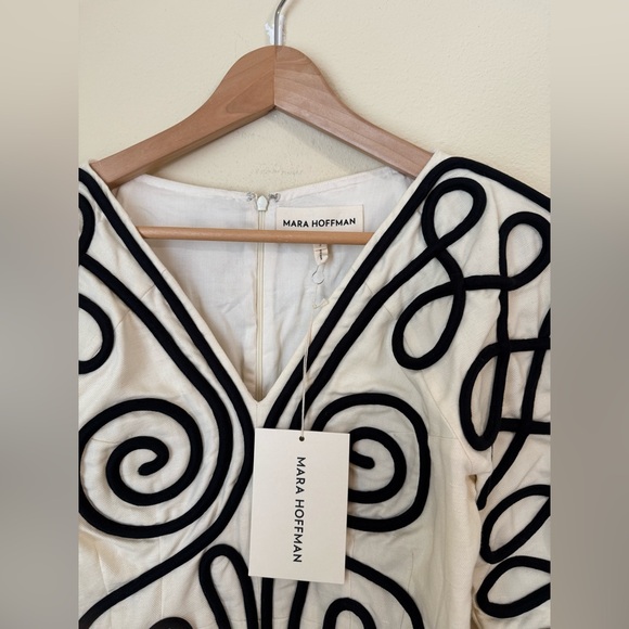 Mara Hoffman New Luisa Dress Cream Black Size 2 - Picture 3 of 7